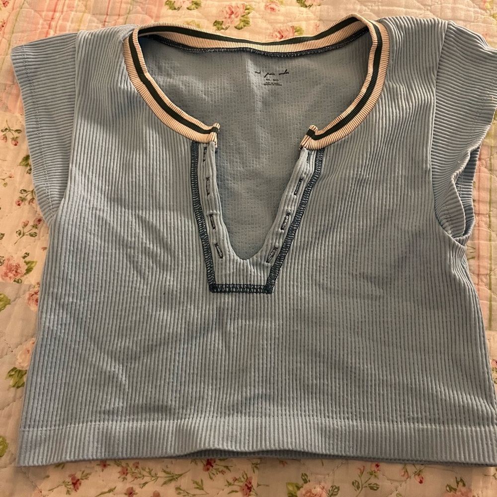 Urban Outfitters Light Blue Striped Tee